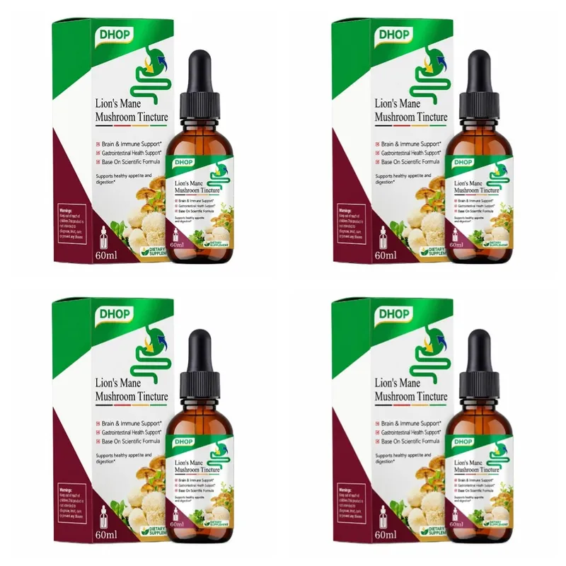 Lion's Mane Mushroom Extract Drops 60ml Hericium Erinaceus Supports Brain Immune Health Vegan Liquid Supplement for Adults