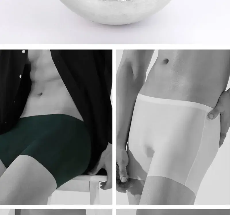 超薄型氷の絹の下着男性セクシーなクールなパンティーシームレスな滑らかなパンツ通気性ボクサートランクス男性通気性ショーツ