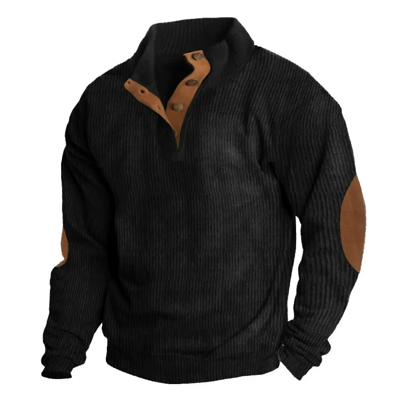 2026 Autumn Winter New Men Corduroy Stand Collar Long Sleeve Jacket Outdoor Casual Sweatshirts