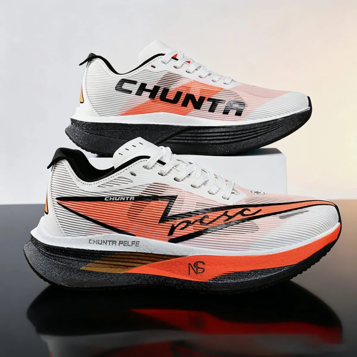 Men's and Women's Running Shoes Anti Slip and Shock-Absorbing Carbon Fiber Board Professional Marathon Chunta Sports Shoes
