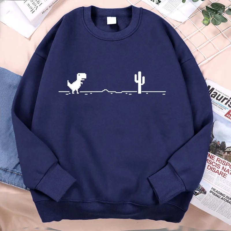 Rede mau funcionamento pequeno dinossauro moletom masculino feminino casual com capuz hip hop confortável streetwear solto roupas quentes hoodies