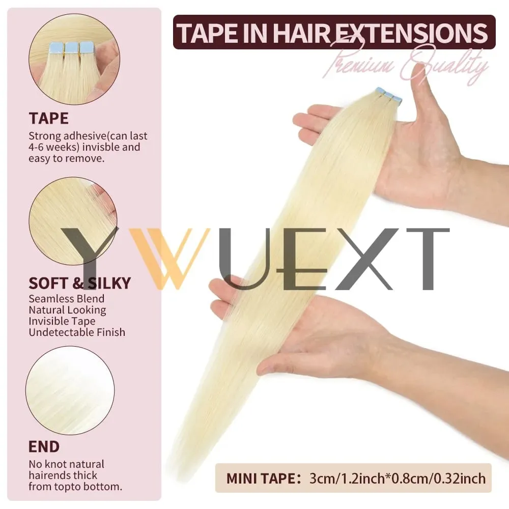 Mini Tape in Human Hair Extensions 12"-20" Straight Natural Black 1B# Machine Made Remy Hair 10pcs/pack Invisible Tape Hair for Women Black Friday