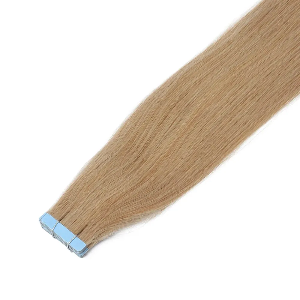 Tape in Human Hair Extensions Brown Seamless Tape in Hair Extensions Skin Weft PU Tape On Hair 12'-24' Machine Remy Tape Ins