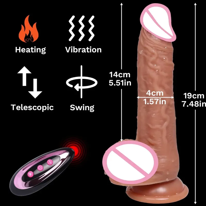 Realistic Dildos Telescopic Vibrator Adult Sex Toys For Women Masturbation Sex Toy Thrusting Dildo Vibration Heating Penis 18+