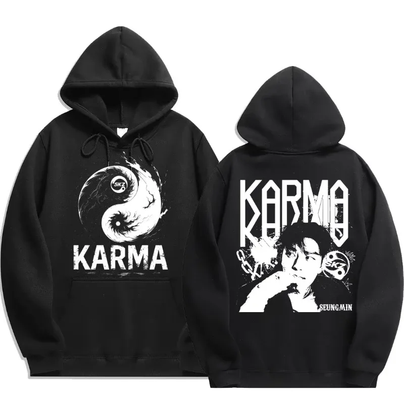 KPOP's fourth album KARMA printed men's hoodie FELIX HAN BANGCHAN CHANGBIN HYUNJIN LEE fashion hoodie