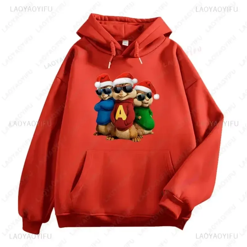 Felpe con cappuccio Anime Alvin and The Chipmunks Felpa con stampa di lettere Eco Friendly A Casual Streetwear Pullover unisex promo