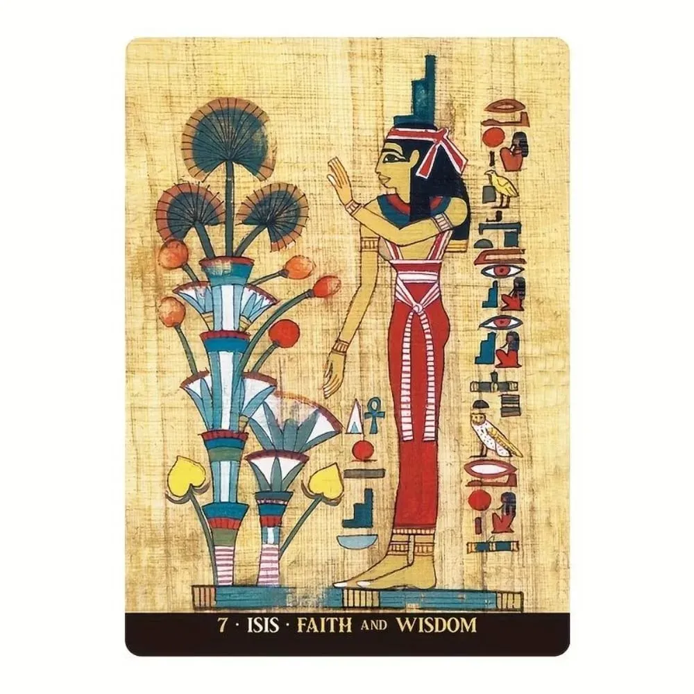 Egyptian Gods Oracle Cards - 12.6*8.9cm Ancient Egypt Divination Deck for Meditation Guidance - Papyrus Art Style