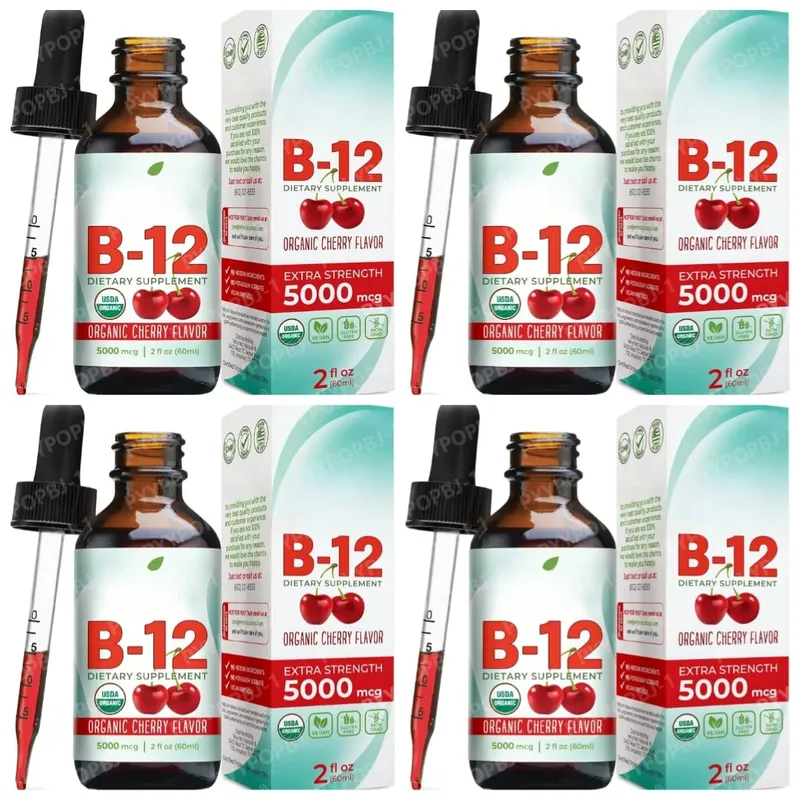 Vitamin B12 Drops 5000mcg Methylcobalamin B12 Liquid Sublingual Supplement Vegan Sugar Free Daily Daily Nutritional Support 60ml