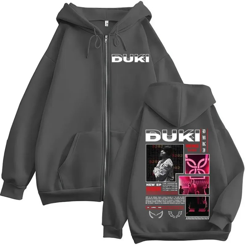 Rapper Duki 5202 MIXTAPE Album Zipper Hoodies Men's Women Clothing Fashion Zip Up Sweatshirts Fleece Casual Oversized Pullovers