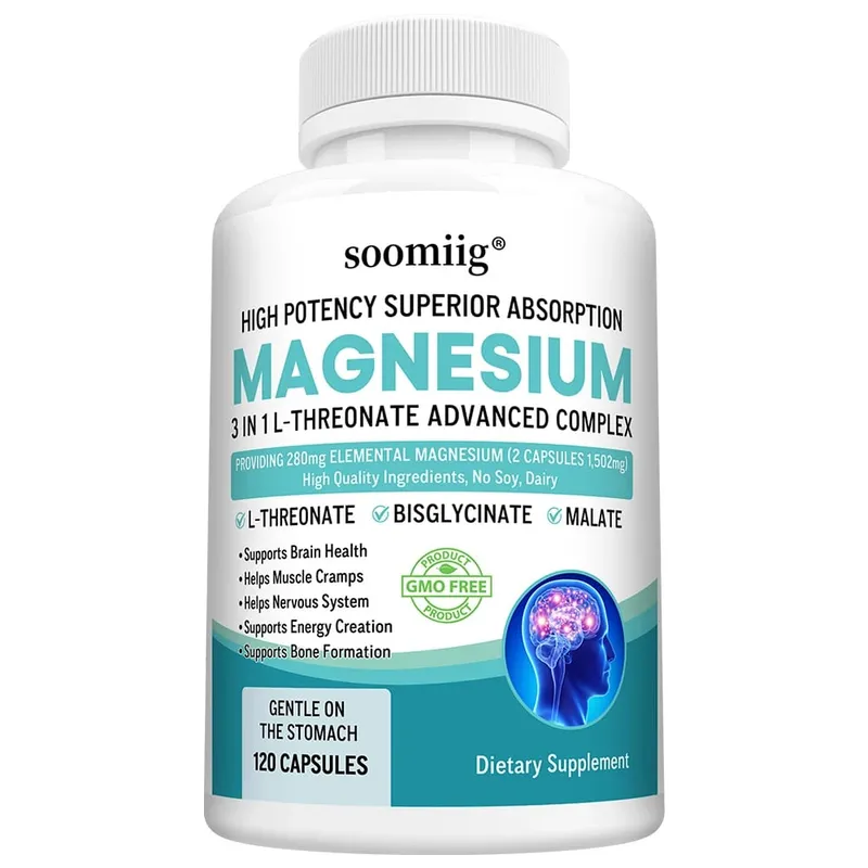 3-in-1 - Magnesium L-Threonate Glycinate Malate Brain Health Sleep Support Enhanced Immunity Energy Metabolism