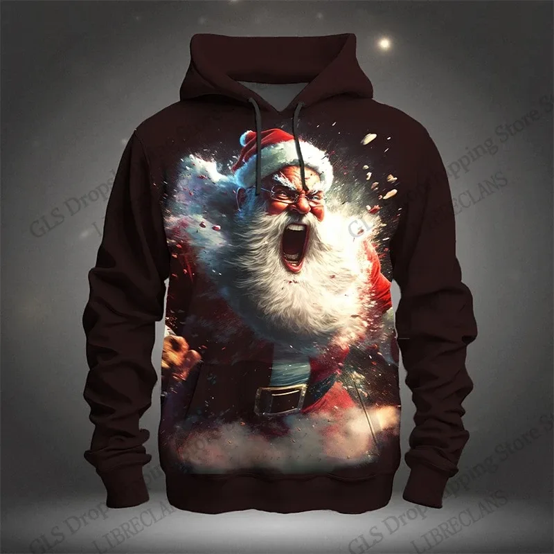 Christmas Mens Santa Claus 3d Print Hoodies Men Women Fashion Vintage Outdoor Hoodie Sweatshit Men Clothing Moletom Masculinos