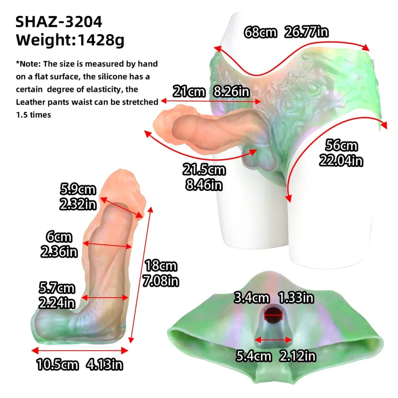 3D Horse Penis Shaped Wearable Cock Sleeve Gradient Color Skin-Friendly Liquid Silicone Adult Couple Intimate Sex Toys