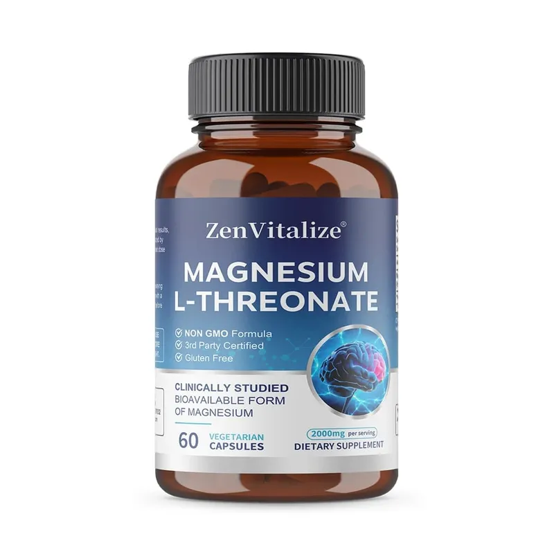 Magnesium L-Threonate Capsules Brain Focus Memory Nerve Health Muscle Strength Sleep Quality & Stress Relief Support