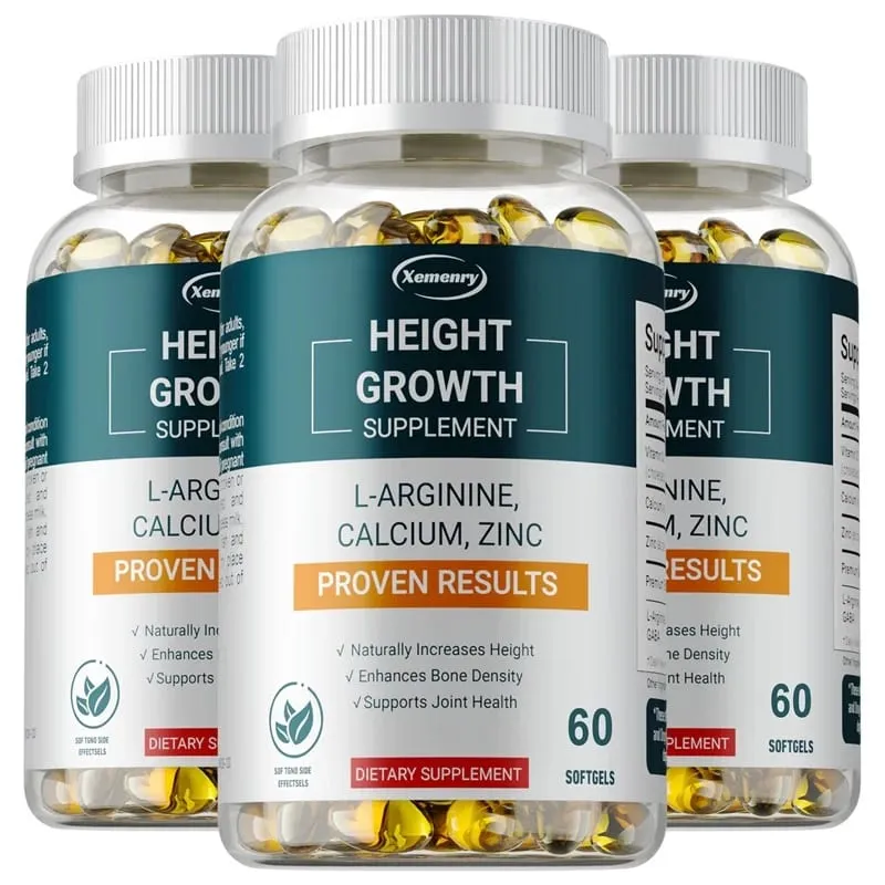Height Growth Supplements - with Vitamins and Calcium Zinc Improves Bone Strength Promotes Growth and Improve Immunity