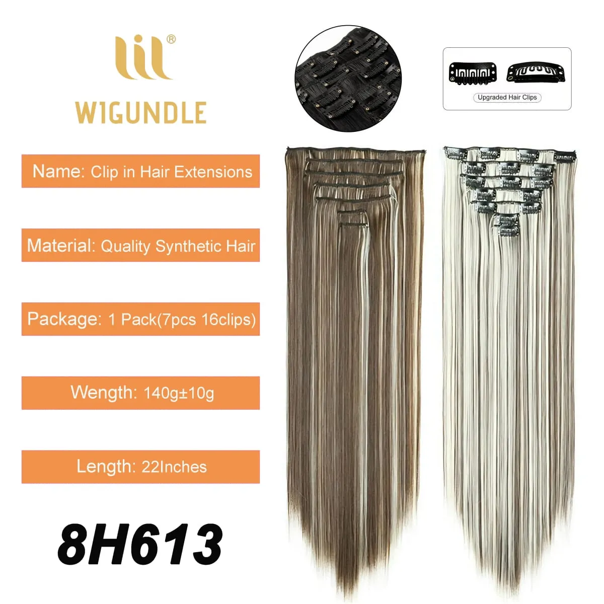 Clips In Hair Extension Long Straight Hair Pieces Clip In Hair Extension 22inches 7pcs/set Synthetic Fake Hair Pieces for Women