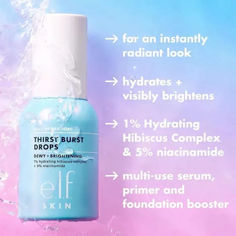 Elf Primer Gel Fissante Spray Idratante a lunga durata Controllo del sebo Resistente al sudore Pori lisci Pelle Corretta Effetto trucco per tutti i giorni e feste