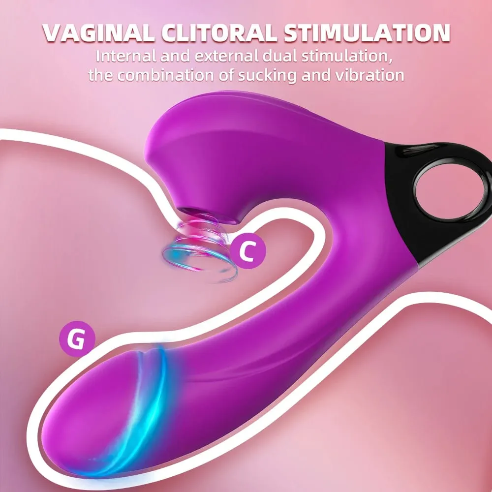 2-in-1 Sucking Vibrator Dildo G-Spot Nipple Sucking Clitoral Vaginal Penetration Sex Toys Female Pussy Massage For Couples Sex