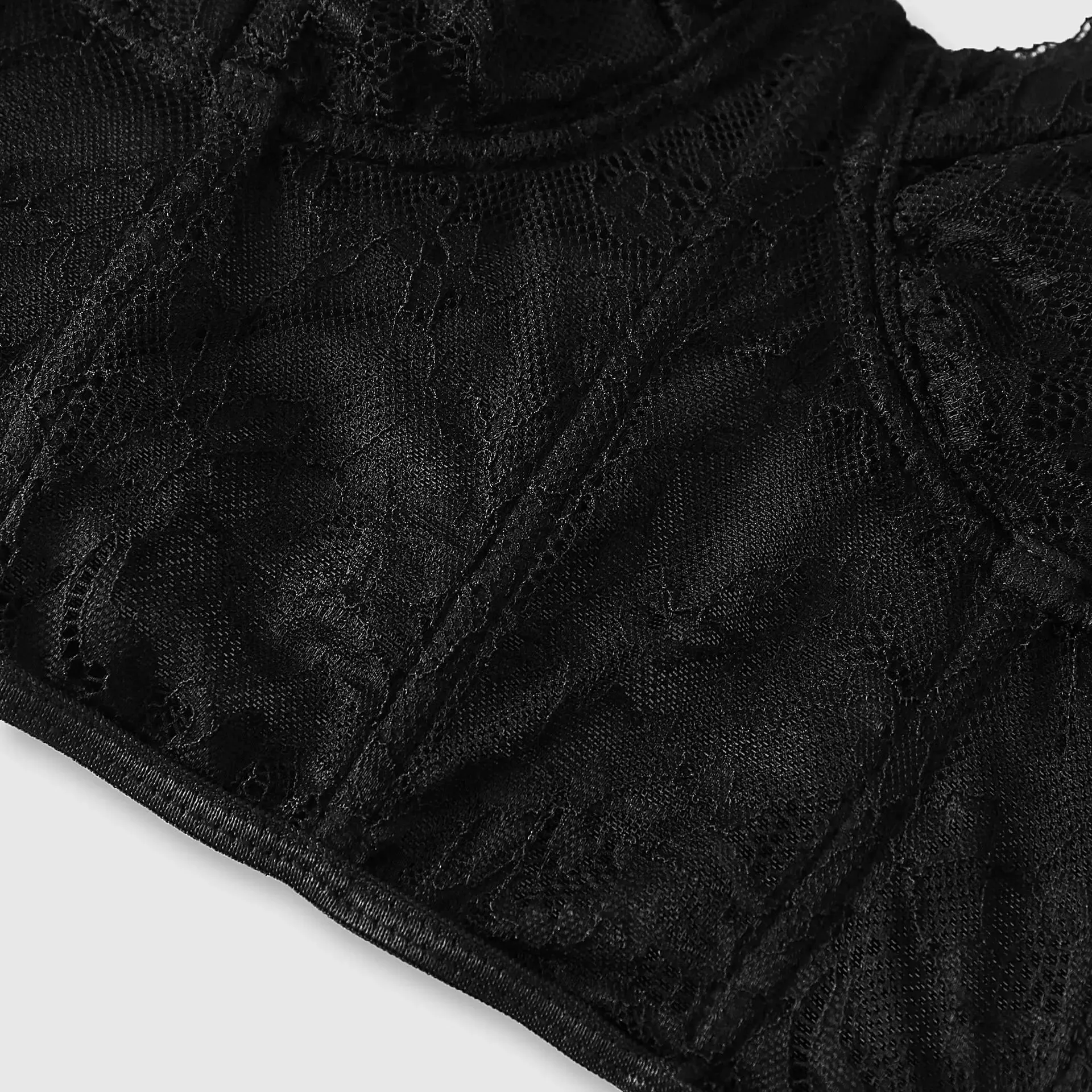 เซ็กซี่สีดำกึ่งโปร่งใส Bra ตาข่าย Push Up Bralet ผู้หญิงด้านบนรัดตัว Bustier Vest Club Party Crop Top ชุดชั้นในที่หรูหรา