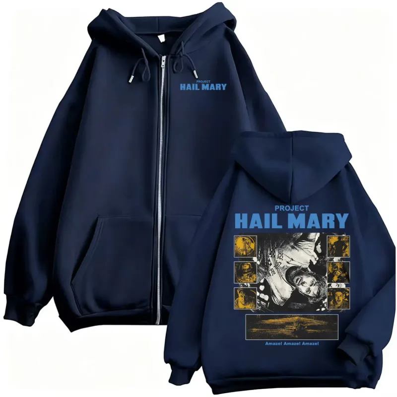 Project Hail Mary Zipper Hoodies Ryan Gosling 2026 Movie Classic Sweatshirt Jacket Coats Men Women Harajuku Gothic Zip Up Hoodie
