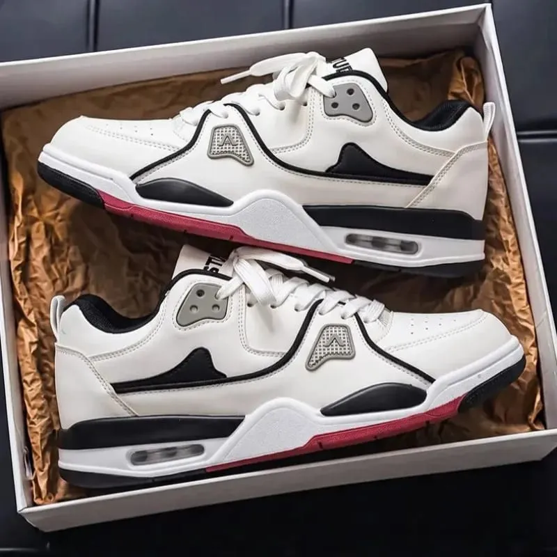 Unisex sneakers Forår Sommer Retro Basketball Style Hvid farve Blok Casual Board Sko Streetwear Chunky Sole School