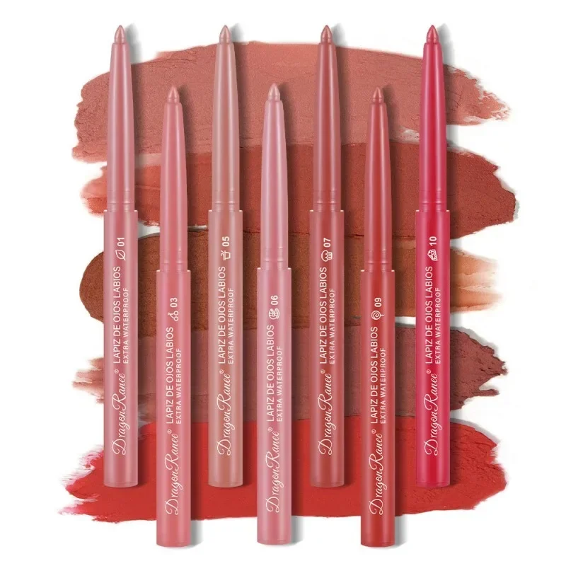 Vandtæt mat lipliner blyant Sexet rød kontur læbefarvet læbestift Holdbar fugtgivende Non-stick kop Læber Makeup 12 farver