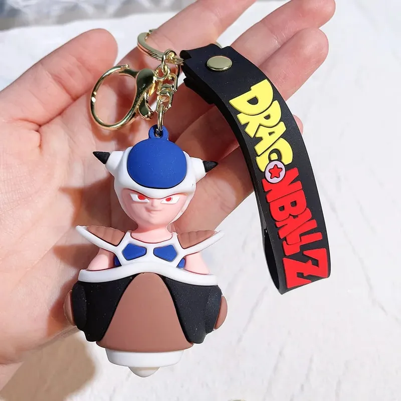 Anime Dragon Ball Keychain PVC Cartoon Cartoon Figure Trunks Son Goku Piccolo Buu Vegeta Figures Key Chain Keyring Bag Decor