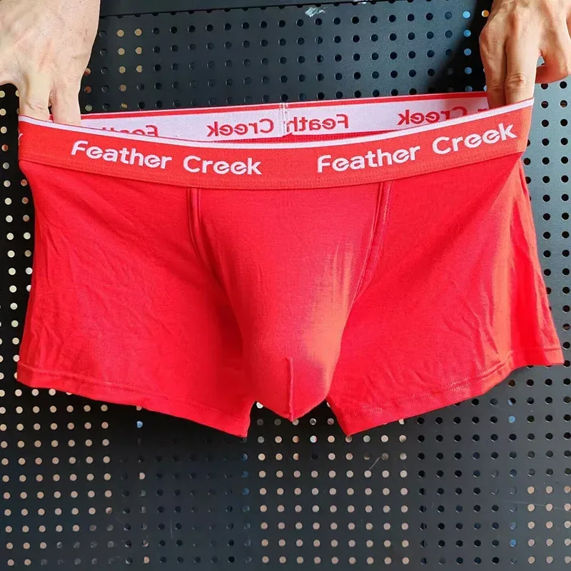 Man Bulge Pouch Underkläder Super Big U-Concex Boxers Elastiska Modal grenfickor Underkläder Underkläder med låg midja Förbättrande kalsonger