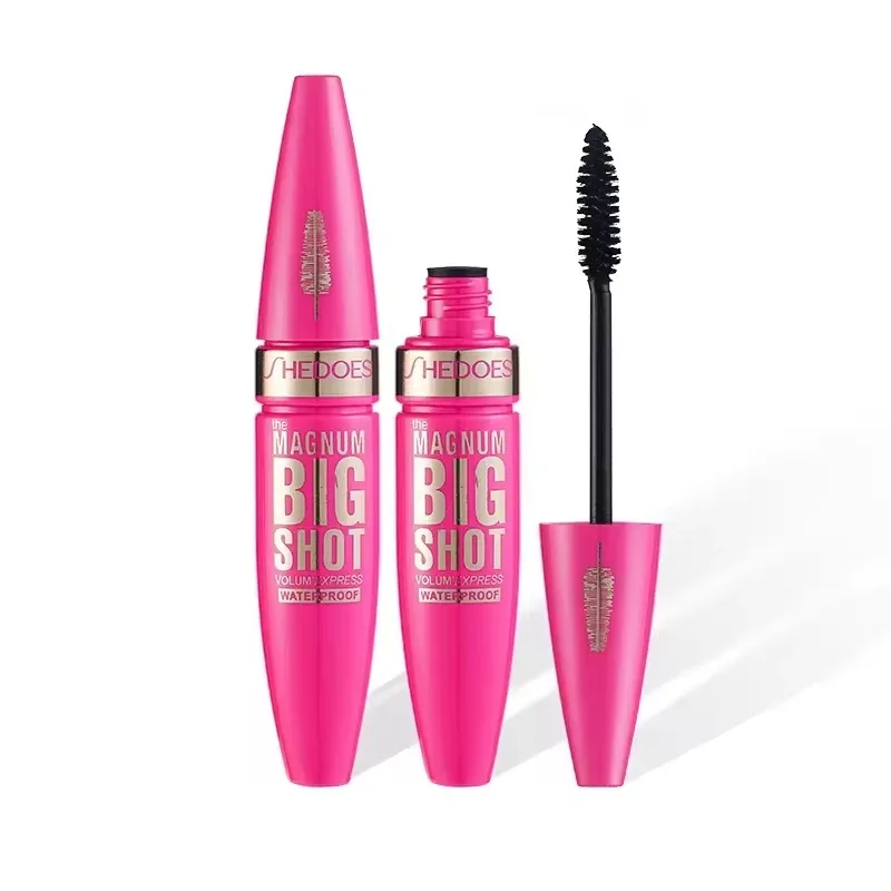 Big Shot Waterproof Mascara Volume Express Curling Lash Mascara Smudge-Proof Thick Black Eyelash Makeup For Fuller Lashes