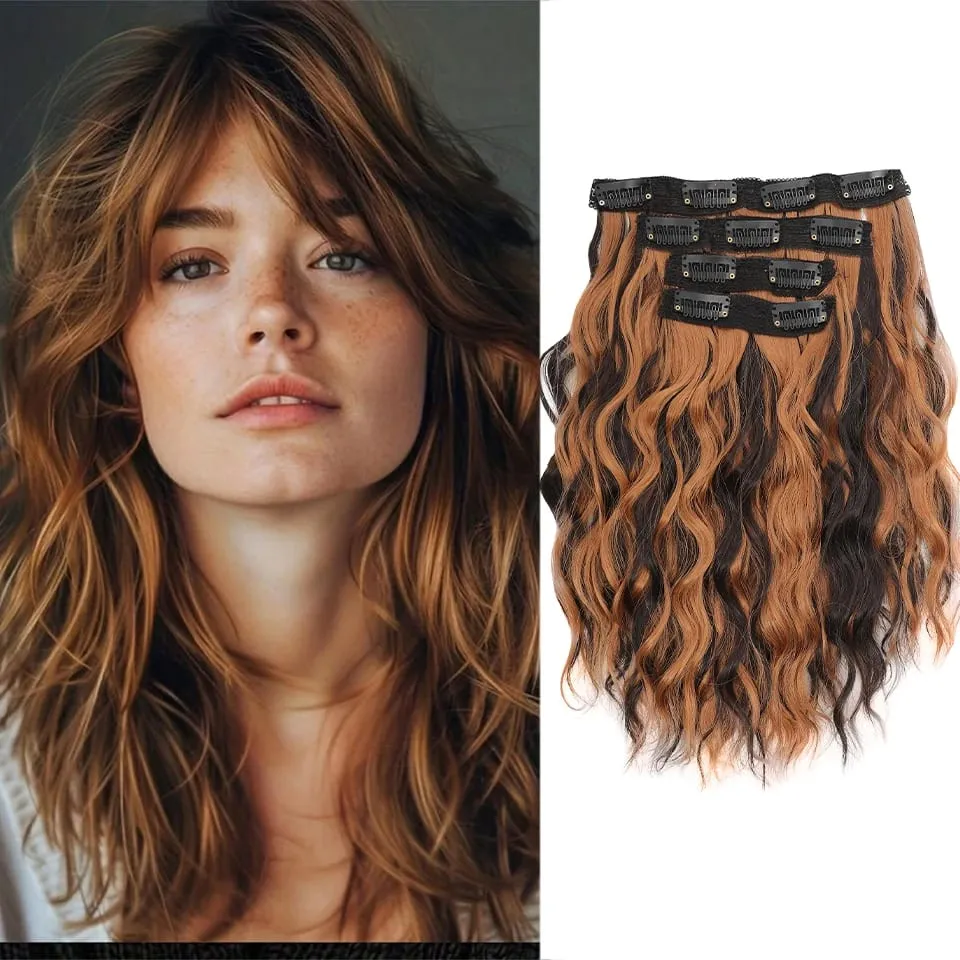 12 inch Four Piece Water Ripple Short Roll Clip Hair Extensions Suitable For Women's Daily Gatherings Gestivals And Celebrations