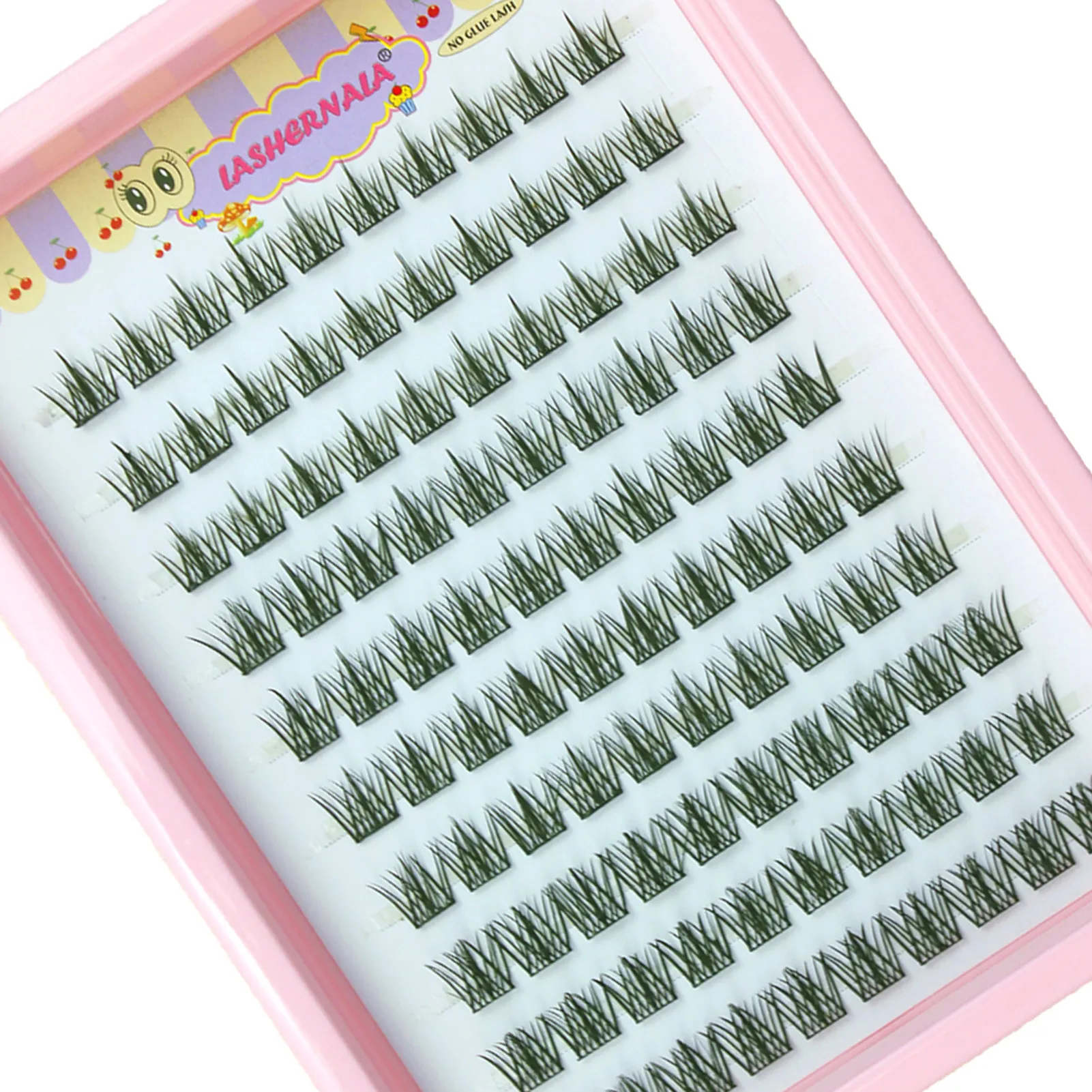 10 Rows Cat Eye Single Cluster Fake Eyelashes Natural Cosplay Makeup False Eyelashes Self-adhesive Natural Wispy Lash Extension