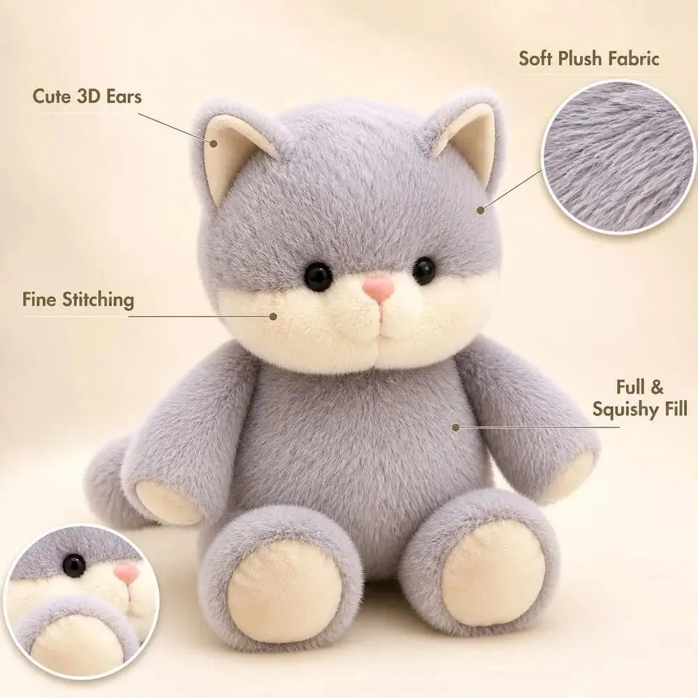 New Design Soft Cat Stuffed Animal Plush Pillow Emotional Support Cute Plush Toy 17.7inch Cat Pattern Stuffed Animals Plush