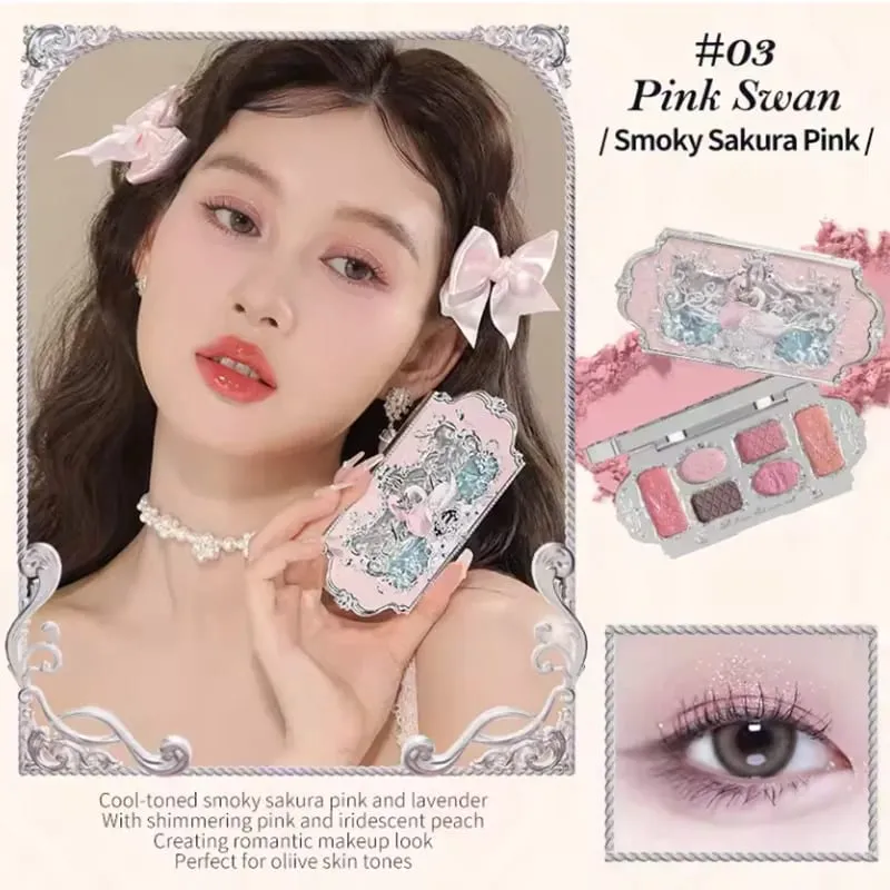 Flowerknows Alles in één Mackup Set Geschenkdoos Flower Knows Glitter Oogschaduw Palet Blusher Langdurige Glans Lippenstift Met Zakje