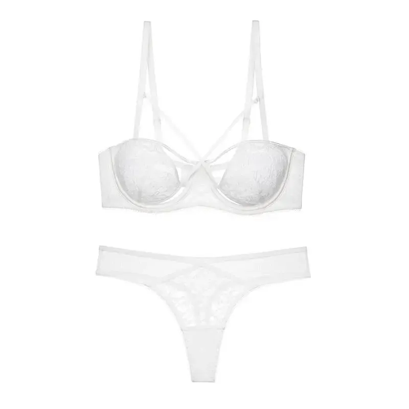 Nouveauté Français Dentelle Ensemble Soutien-Gorge Push Up Armature Fin Anti Affaissement Lingerie Femme Pour Quotidien Soirée
