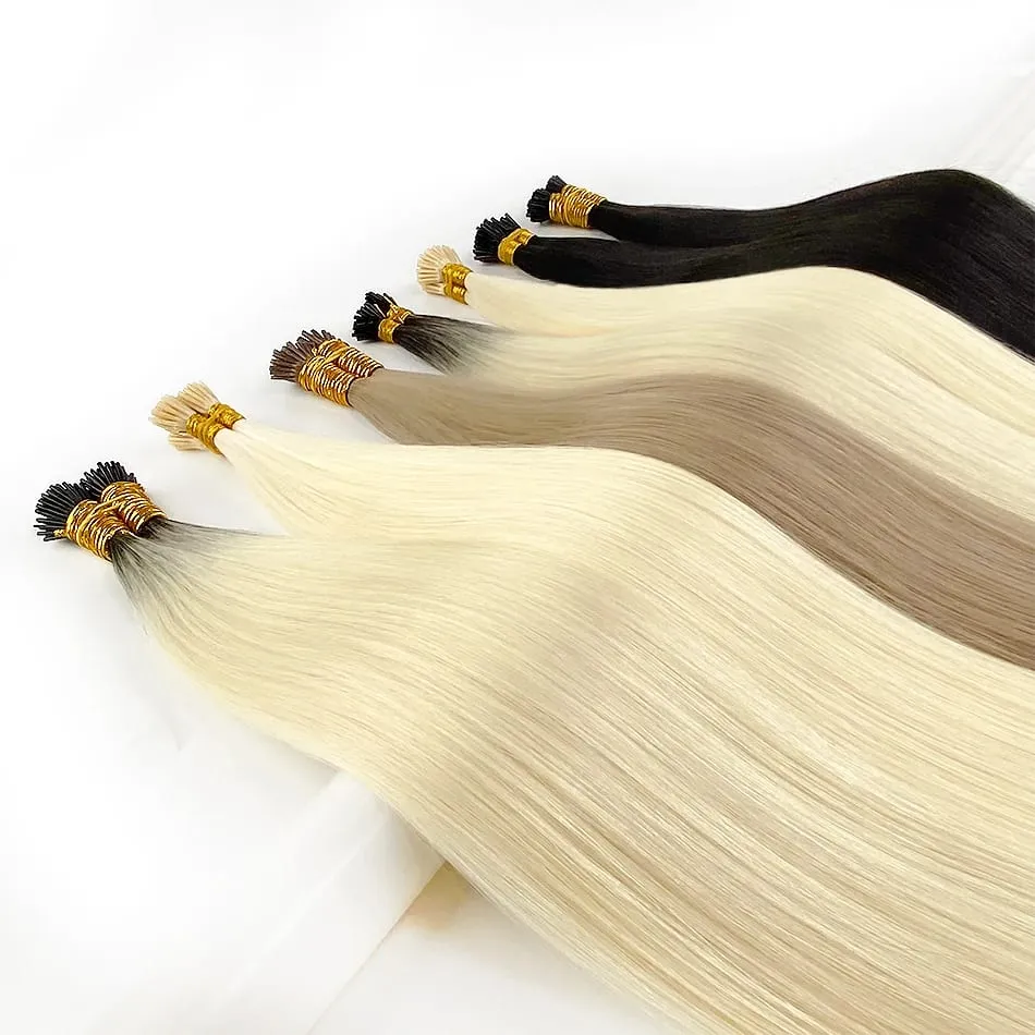 I Tip Human Hair Extensions 50g Straight Fusion Hair 30Inch Keratin Capsule Original Real Natural Hair Blonde Color