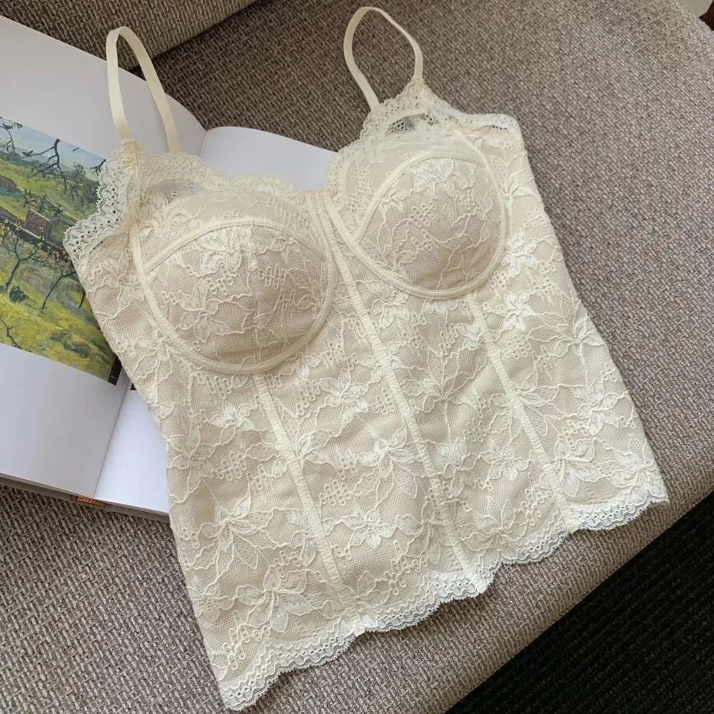New Fleece-lined Women Winter Camisole Retro Lace Floral with Chest Pad Tank Tops Slim Camis Sleeveless Crop Tops Women Girl