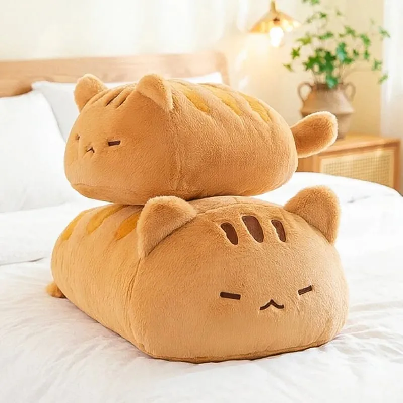 55/90cm Soft Cute Lying Cat Plush Pillow Nap Lumbar Back Support For Women Office Home Bedroom Sleeping Comfort Plush Cat Doll