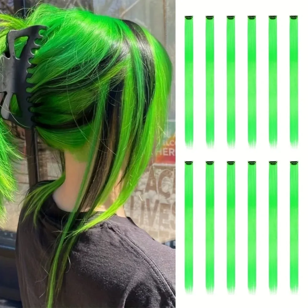 Sambungan Rambut Klip Dalam 12 Inci 22 Inci Sambungan Warna Sintetik Pelbagai Warna Eksklusif Gaya Lurus Panjang Wanita Tersedia