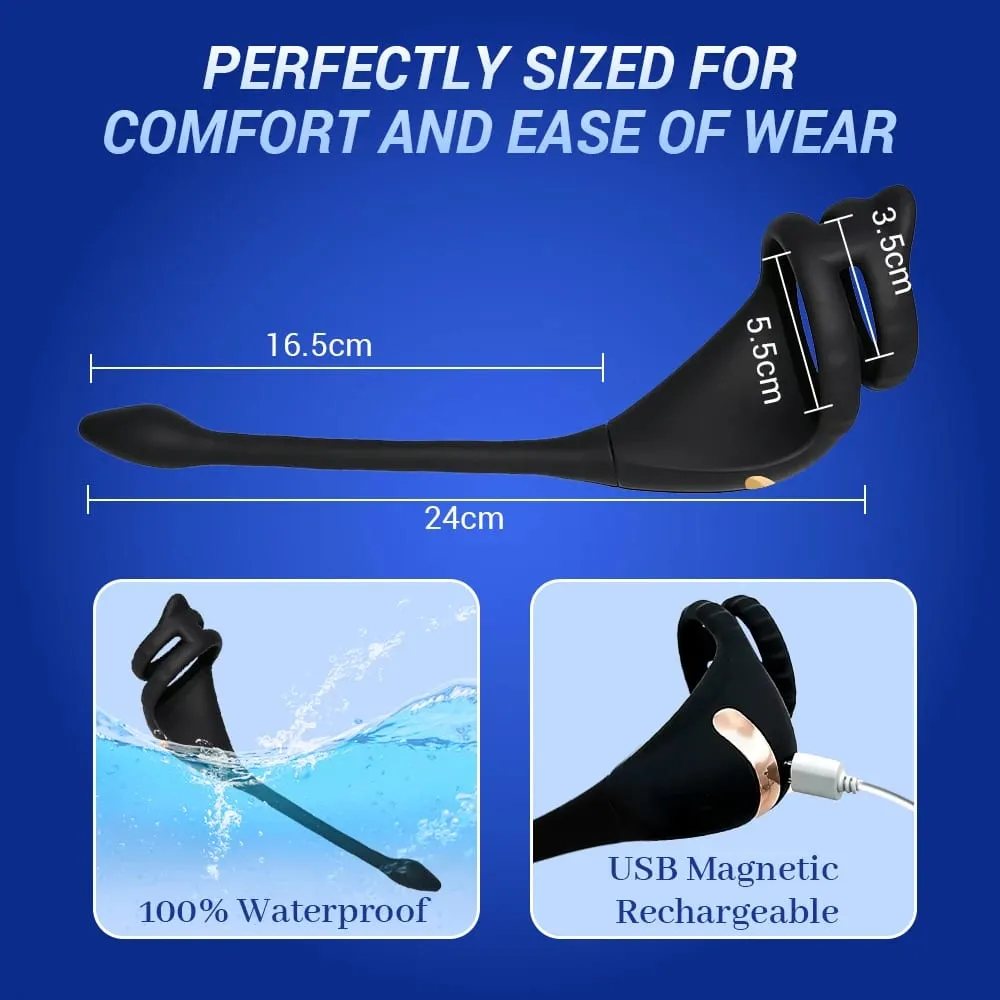 APP Penis Cock Ring Male Wireless Remote Control Male Ejaculation Delay Stimulator Anal Butt Plug Adult Sex Toy para sa Mga Mag-asawa
