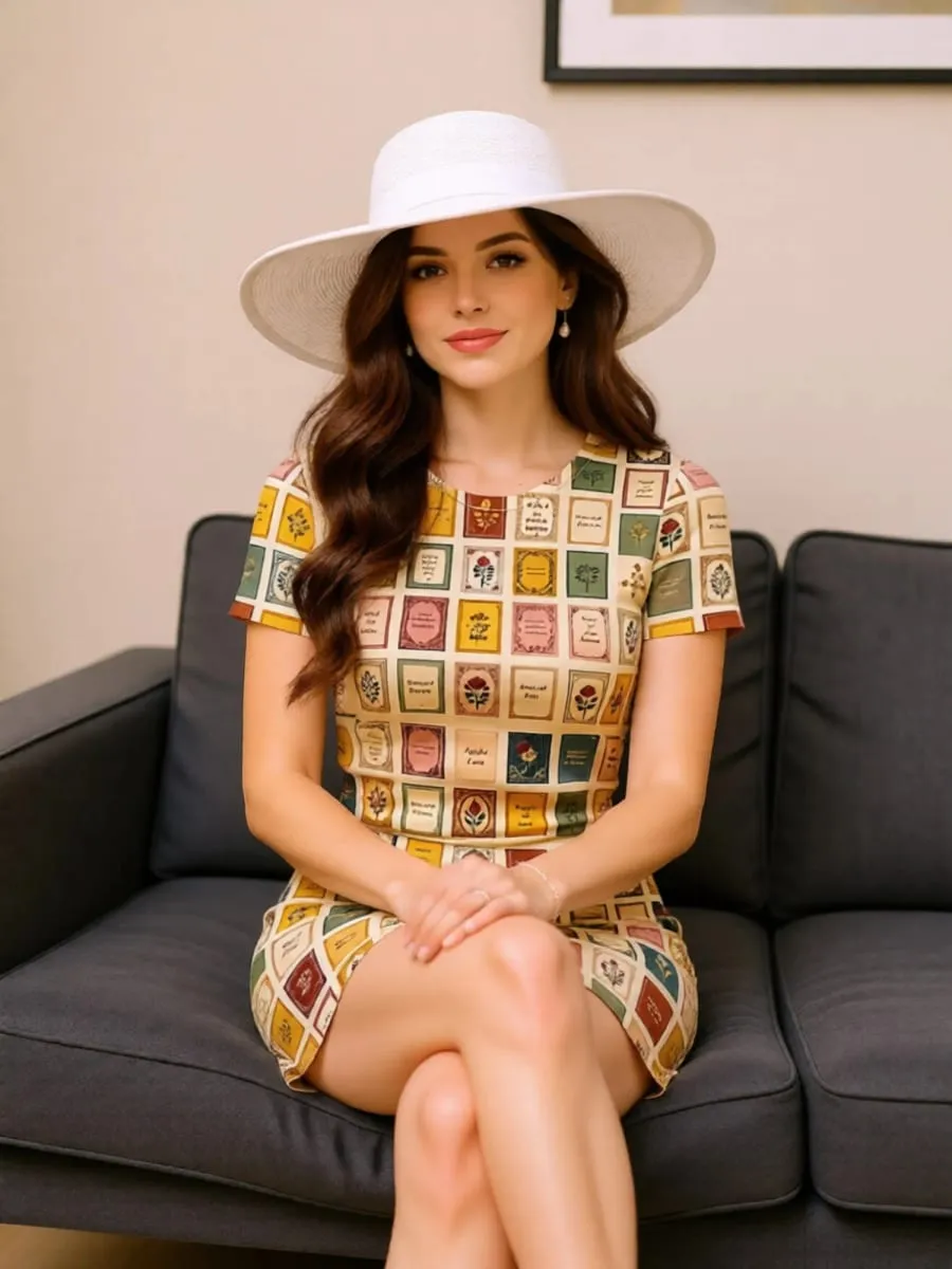 Womens Short Sleeve Bodycon Mini Dress Slim Fit Crew Neck Floral Print Casual Summer Party Cute Casual Weekend Clubwear Sundress