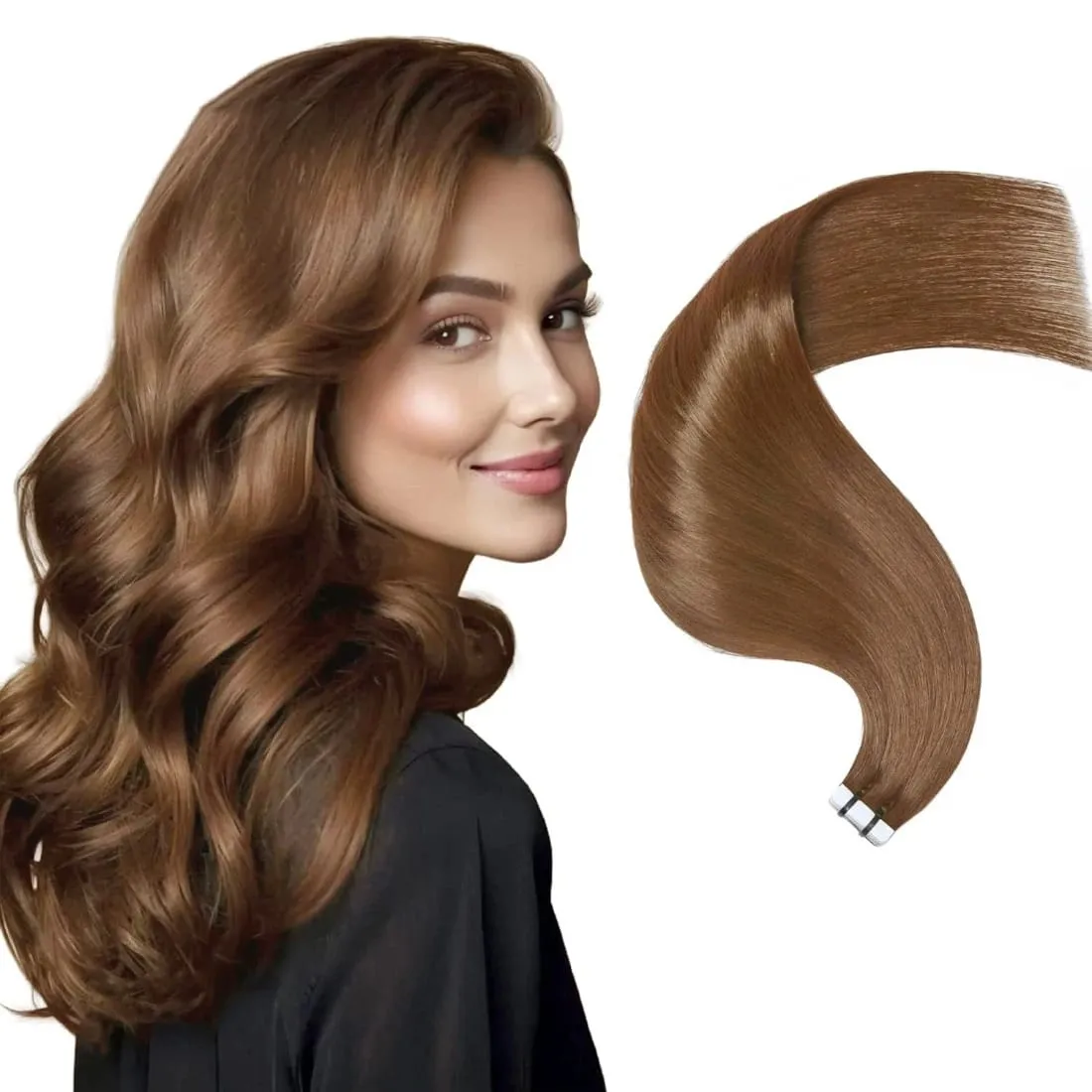 Human Hair Tape In Hair Extensions Invisible Straight Seamless Brown Natural Hair Extensions Tape Ins Human Hair