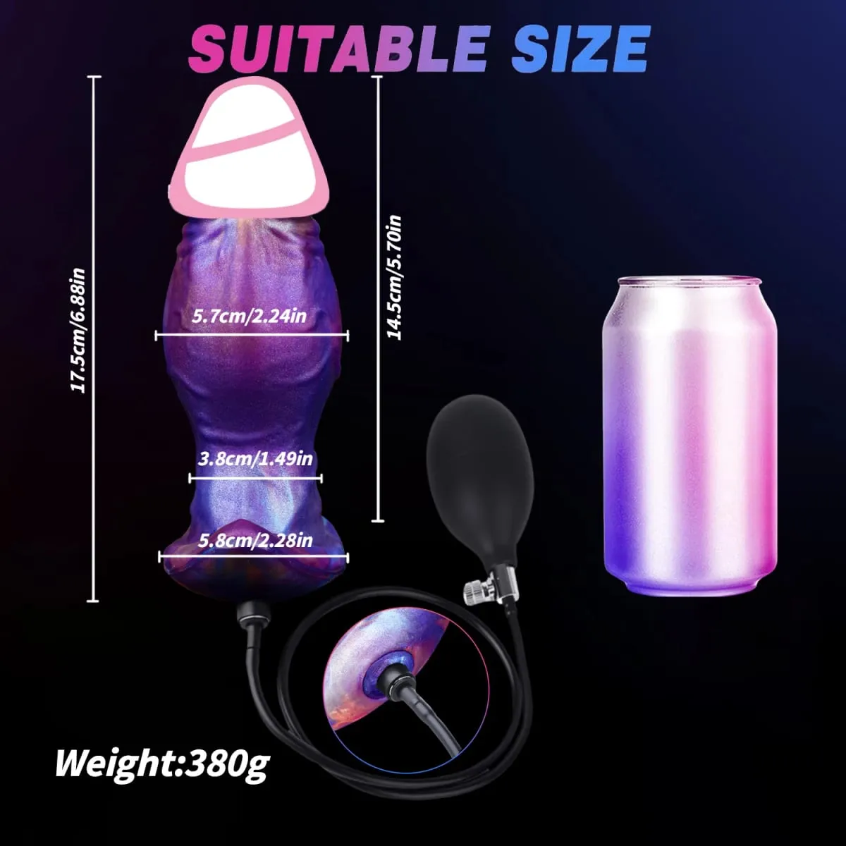 Large Inflatable Anal Plug Silicone Magnetic Air Pump Wearable Butt Plug G-Spot Prostate Massage Penis Sex Toys For Women Men