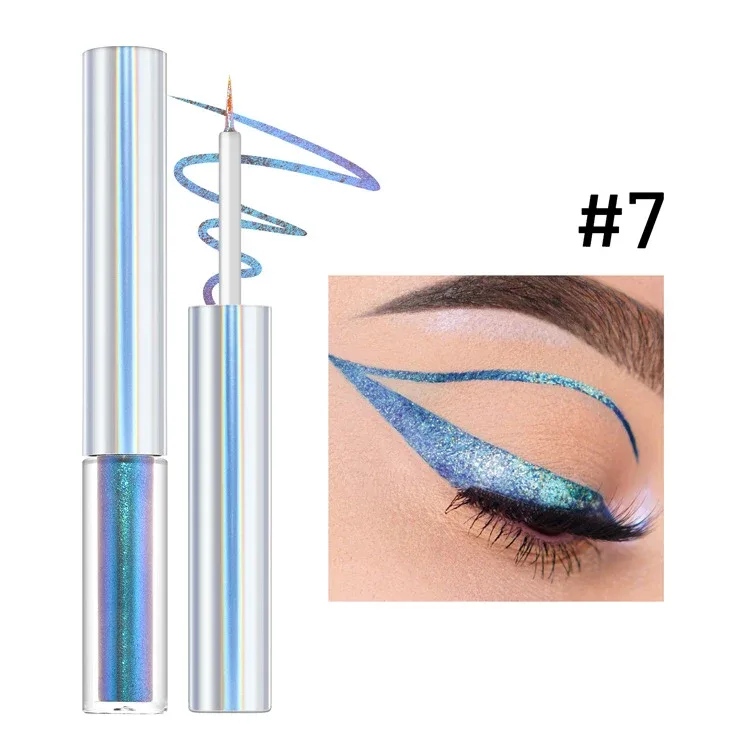 19 Colors Holographic Chameleon Liquid Eyeliner Metallic Glitter Color-Shifting Eye Liner Long Lasting Waterproof Eyes Makeup