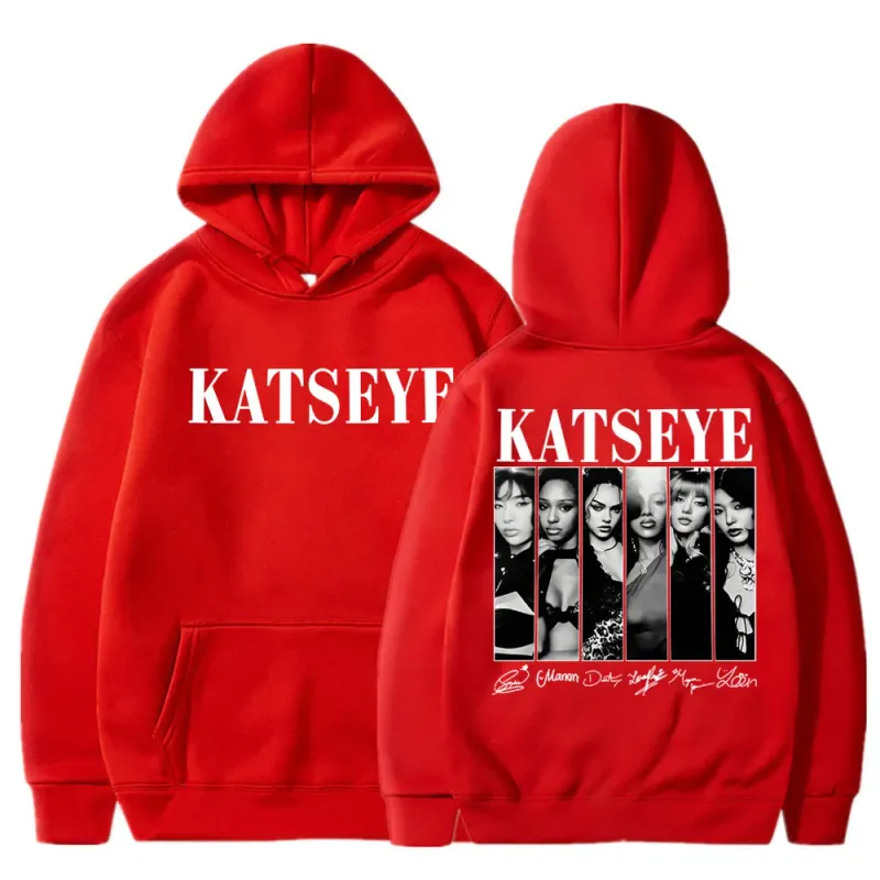Limted Kpop Katseye Print Hoodies Vintage Trendy Men Women Y2k Hoody Sweatshirt Fleece Oversized Tracksuit Streetwear Fans Gifts