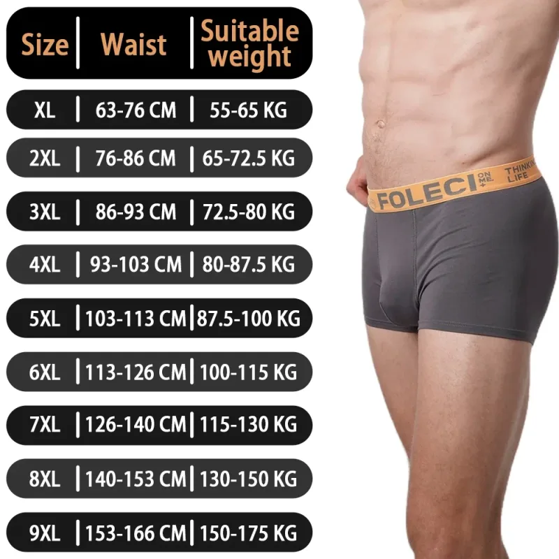 2025 roupa interior de algodão masculino boxers respirável estiramento shorts macio homem menino juventude boxershorts calcinha de grandes dimensões XL-9XL