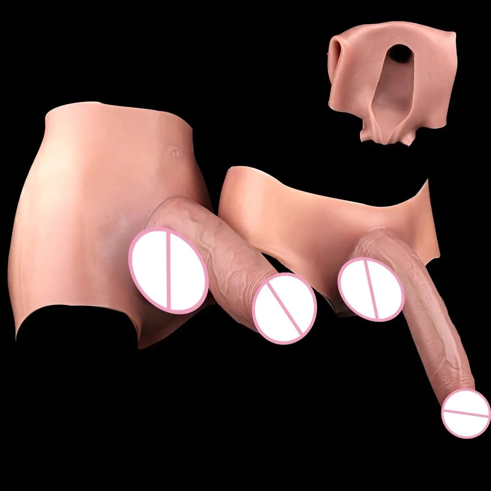 Strap-On Lifelike Penis Cover насадка на член Large Hollow DildoPants Intimate Adult Sex Toy for Couples Sex