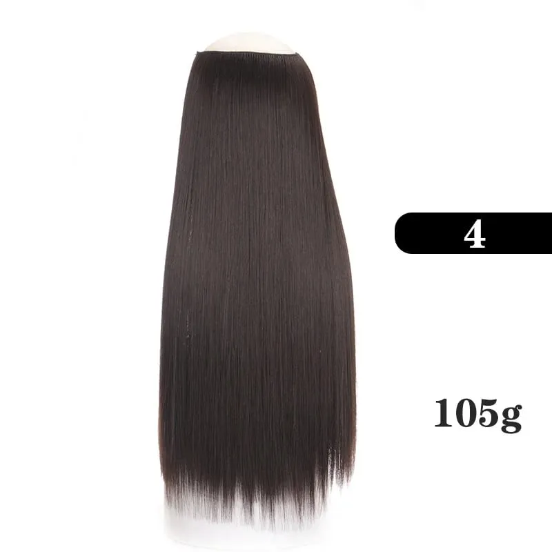 Extensions de cheveux synthétiques sans Clips faux postiche ombré blond brun noir cheveux raides naturels faux postiche pour femme