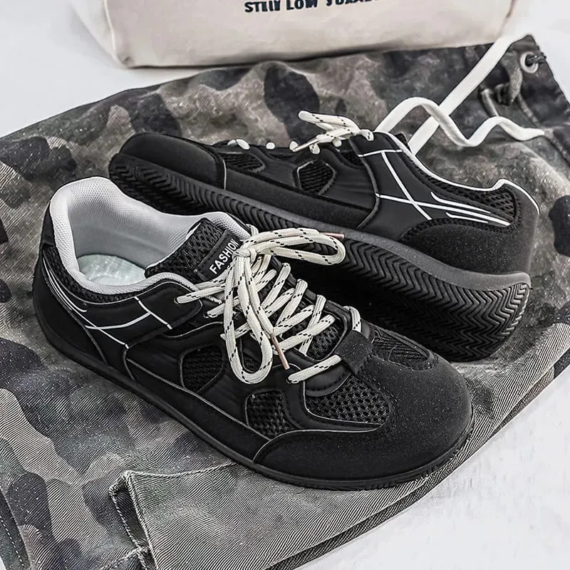 New Sneakers for Men's Outdoor Fabric Footwear Fashion New Man Breathable Anti Slip Mesh Walking Flat Sole Tennis Athletic Shoes