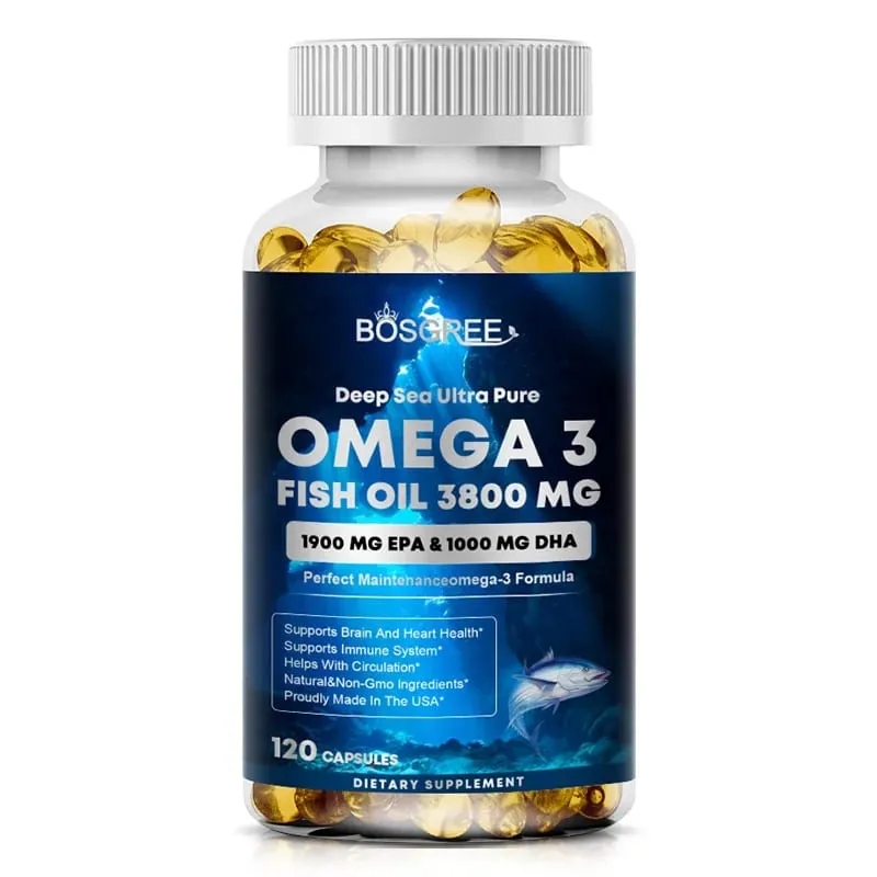 Omega 3 Fish Oil Supplement EPA+DHA - Suitable for Heart Liver Eye Brain Joint Health-Attention Memory and Emotional Support