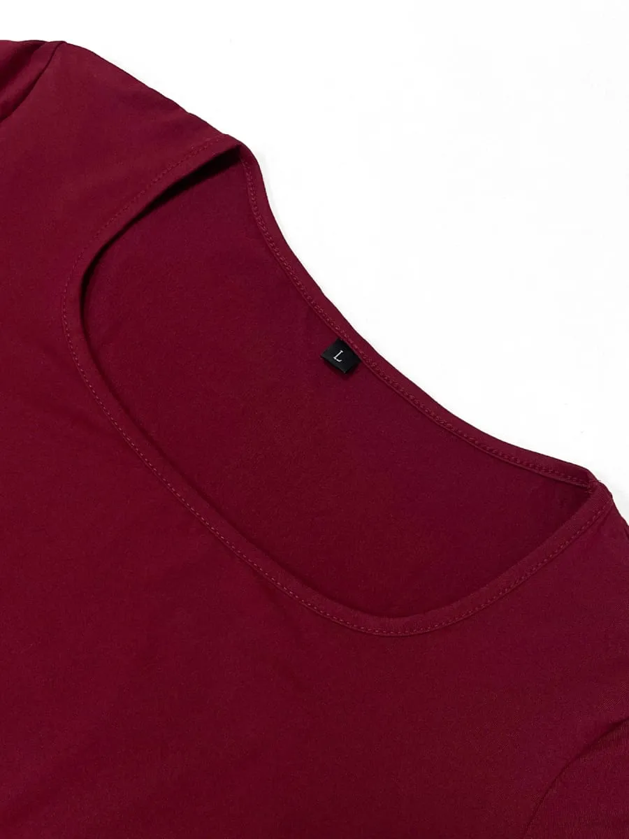 Women's plus size long slim fit long sleeved dress plus size women's extra long square neck tight fitting dress