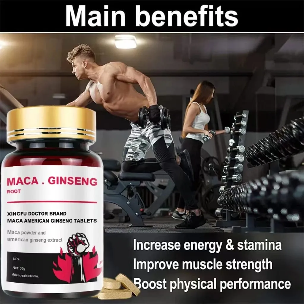 Meilleur supplément de maca noire pour hommes - Supplément de ginseng pour la santé, l'énergie et l'endurance de la masse musculaire